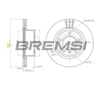 CD7229V.JPG Kit Dischi E Pastiglie Freno 17.8mm Anteriori Bmw 3 2005-2007 318d S.f. Ate Ventilato