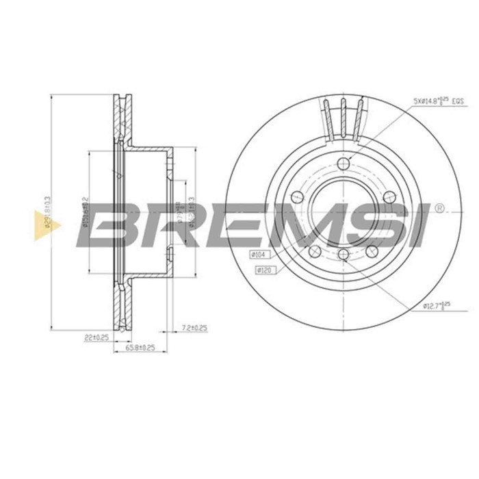 CD7229V.JPG Kit Dischi E Pastiglie Freno 17.8mm Anteriori Bmw 3 2005-2007 318d S.f. Ate Ventilato