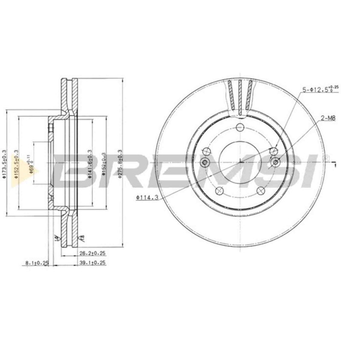 CD7239V.JPG Kit Dischi E Pastiglie Freno 30mm Anteriori Hyundai Santa Fé I 2001-2006 2.4 16v S.f. Knorr Ventilato