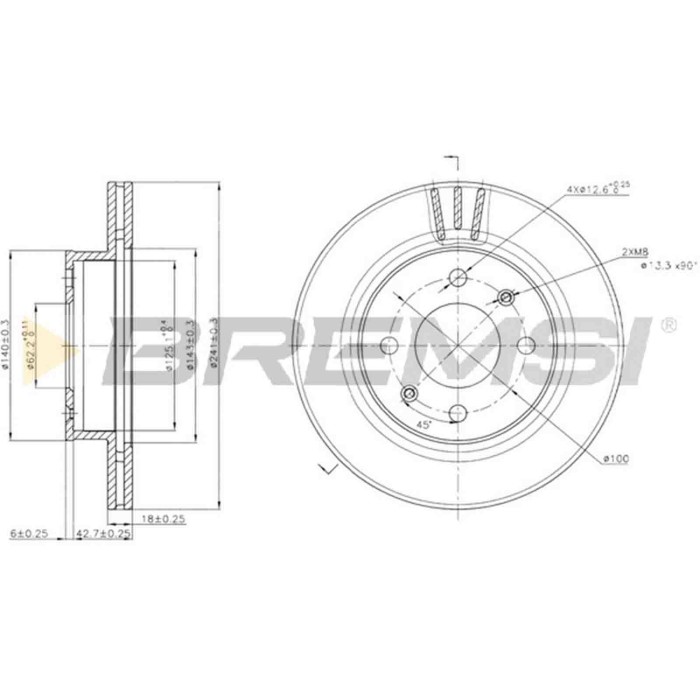 CD7268V.JPG Kit Dischi E Pastiglie Freno 19.5mm Anteriori Saab 9-3 1998-2002 2.0 Se Turbo S.f. Ate Ventilato