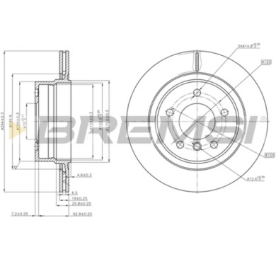 CD7285V.JPG Kit Dischi E Pastiglie Freno 17mm Posteriori Bmw 3 1998-2000 328i S.f. Ate Ventilato