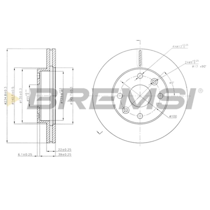 CD7391V.JPG Kit Dischi E Pastiglie Freno 16.5mm Anteriori Kia Rio Tre Volumi 2000-2005 1.5 16v S.f. Sumitomo Ventilato