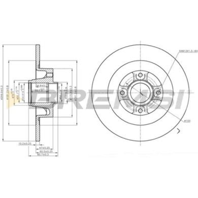 CD7443S.JPG Kit Dischi E Pastiglie Freno 30mm Posteriori Renault Scénic Ii 2003-2005 1.5 Dci S.f. Knorr Sk7 Pieno