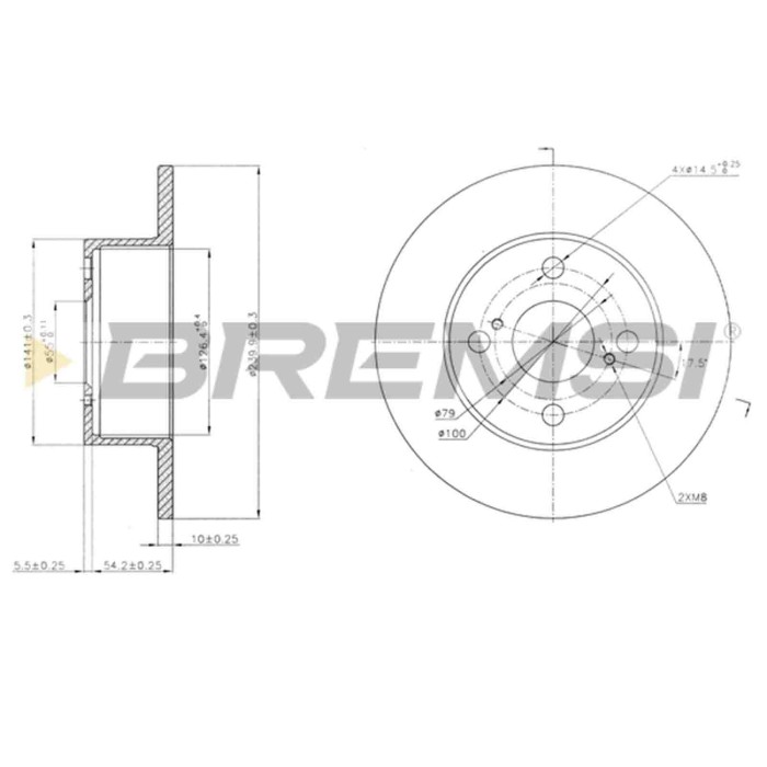CD7487S.JPG Kit Dischi E Pastiglie Freno 15.6mm Posteriori Toyota Corolla 1997-1999 1.4 S.f. Akebono Pieno