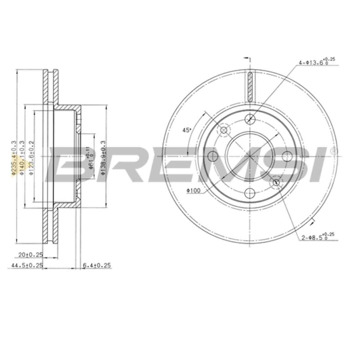 CD7521V.JPG Kit Dischi E Pastiglie Freno 18mm Anteriori Peugeot 305 Ii 1982-1988 1.9 D S.f. Lucas Girling Ventilato