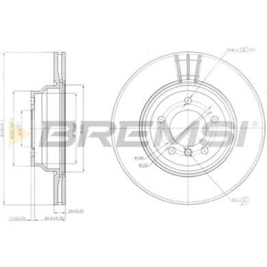 CD7535V.JPG Kit Dischi E Pastiglie Freno 20mm Anteriori Bmw 3 2008-2011 320d Xdrive S.f. Ate Ventilato