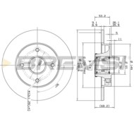 CD7560S.JPG Kit Dischi E Pastiglie Freno 17.2mm Posteriori Citroën C4 Cactus 2014-2024 1.2 Vti 75 S.f. Chassis Brake Int. ( Pien