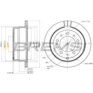 CD7597V.JPG Kit Dischi E Pastiglie Freno Posteriori Toyota Land Cruiser 100 1998-2007 4.2 Td S.f. Akebono Ventilato