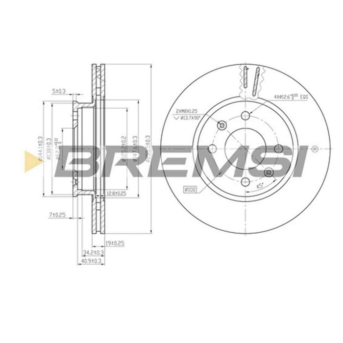 CD7636V.JPG Kit Dischi E Pastiglie Freno 30mm Anteriori Hyundai Getz 2002-2005 1.1 S.f. Meritor Ventilato