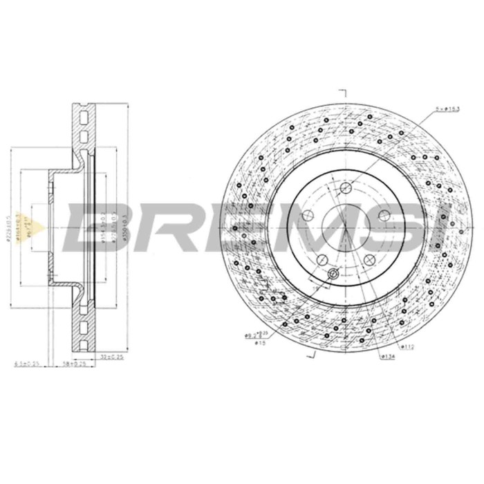 CD7639V.JPG Kit Dischi E Pastiglie Freno 29.3mm Anteriori Mercedes-benz Classe S 2005-2013 S 450 S.f. Meritor Perforato/autovent