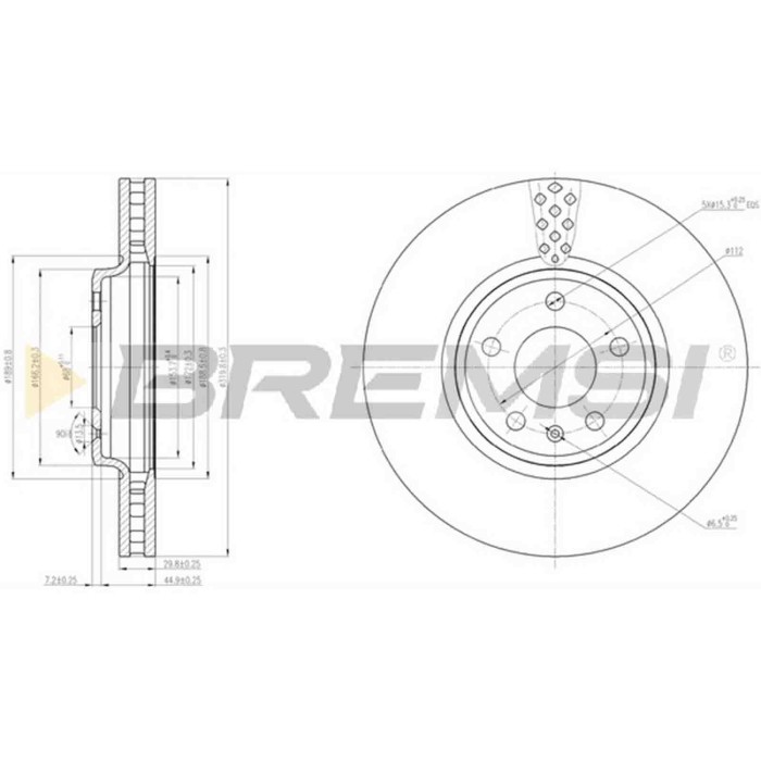 CD7664V.JPG Kit Dischi E Pastiglie Freno 18.4mm Anteriori Audi A4 2008-2015 2.0 Tfsi Quattro S.f. Lucas Girling Ventilato