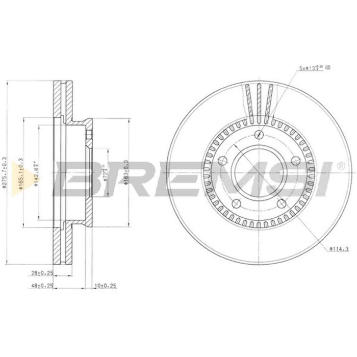 CD7673V.JPG Kit Dischi E Pastiglie Freno 16.8mm Anteriori Mazda Mpv I 1988-1999 3.0i V6 S.f. Sumitomo Ventilato