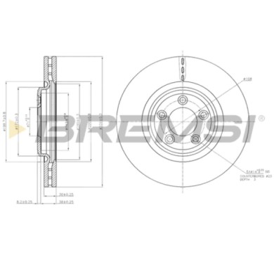 CD7702V.JPG Kit Dischi E Pastiglie Freno 14.8mm Anteriori Jaguar S-type 2002-2007 2.5 V6 S.f. Brembo Ventilato