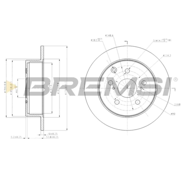 CD7704S.JPG Kit Dischi E Pastiglie Freno 16.3mm Posteriori Toyota Avensis 2005-2008 2.2 D-4d S.f. Bosch Pieno