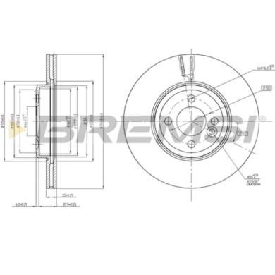 CD7711V.JPG Kit Dischi E Pastiglie Freno 17.6mm Anteriori Mini Mini Cabriolet 2011-2015 Cooper D S.f. Lucas Girling Ventilato