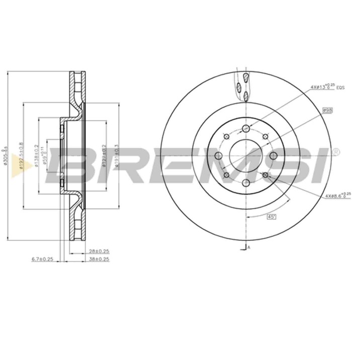 CD7745V.JPG Kit Dischi E Pastiglie Freno 20.3mm Anteriori Lancia Delta Iii 2009-2014 1.8 S.f. Ate Ventilato