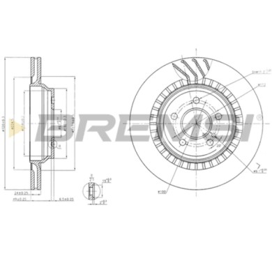 CD7771V.JPG Kit Dischi E Pastiglie Freno 18.8mm Posteriori Mercedes-benz Classe S 2005-2013 S 600 S.f. Trw Ventilato