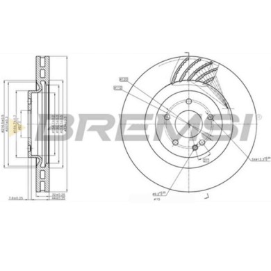 CD7900V.JPG Kit Dischi E Pastiglie Freno 16mm Anteriori Mercedes-benz Sl 1998-2001 320 S.f. Ate Ventilato