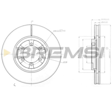 CD7902V.JPG Kit Dischi E Pastiglie Freno 16mm Anteriori Hyundai Terracan 2001-2006 2.5 Td S.f. Mando Ventilato