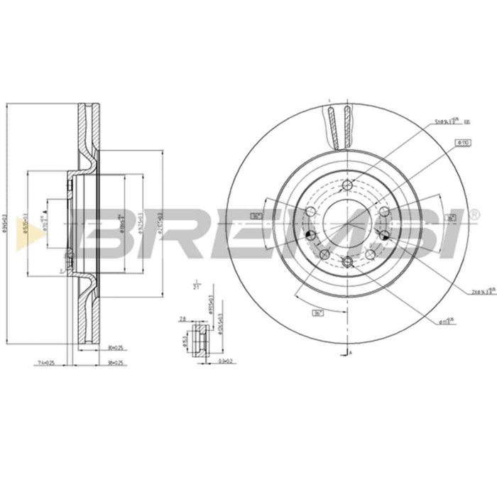 CD7909V.JPG Kit Dischi E Pastiglie Freno 18.6mm Anteriori Opel Vectra C Gts 2006-2008 2.8 V6 Turbo S.f. Ate Ventilato