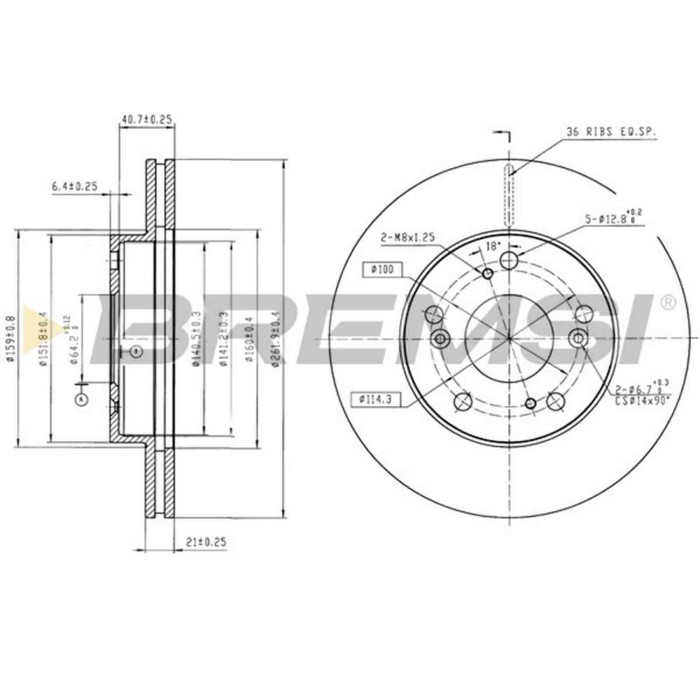 CD7939V.JPG Kit Dischi E Pastiglie Freno 16.9mm Anteriori Honda Cr-z 2012-2024 1.5 Hybrid S.f. Akebono Ventilato