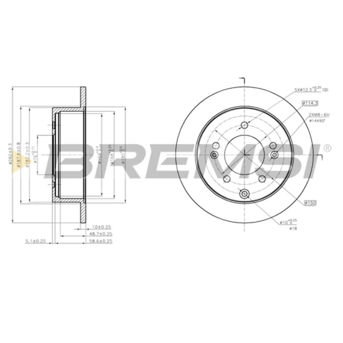 CD7945S.JPG Kit Dischi E Pastiglie Freno 15.5mm Posteriori Kia Cerato Tre Volumi 2013-2016 2.0 Mpi S.f. Mando Pieno