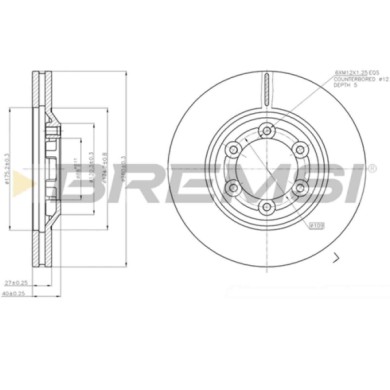 CD7947V.JPG Kit Dischi E Pastiglie Freno 17.4mm Anteriori Isuzu D-max I 2006-2012 2.5 Ditd S.f. Akebono Ventilato