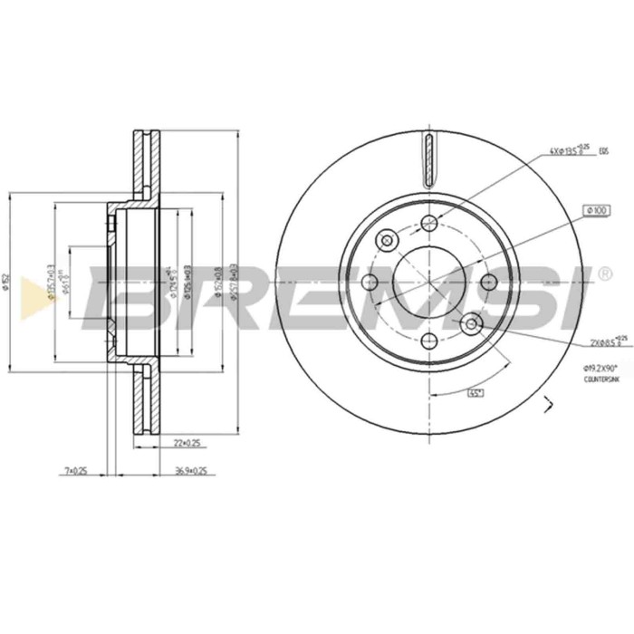 CD7978V.JPG Kit Dischi E Pastiglie Freno 18mm Anteriori Dacia Lodgy 2012-2024 1.5 Dci S.f. Ate Ventilato