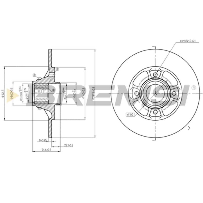 CD7984S.JPG Kit Dischi E Pastiglie Freno 29mm Posteriori Renault Clio Ii 1998-2010 1.2 S.f. Meritor Dle-duco Pieno