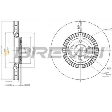 CD7987V.JPG Kit Dischi E Pastiglie Freno 18.4mm Anteriori Audi A6 2011-2015 2.0 Tfsi Hybrid S.f. Lucas Girling Ventilato