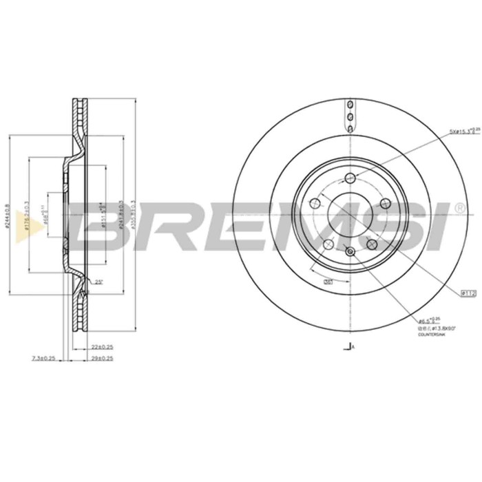 CD7990V.JPG Kit Dischi E Pastiglie Freno 17mm Posteriori Audi A6 2010-2018 3.0 Tdi S.f. Lucas Girling Ventilato