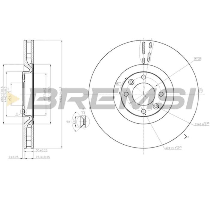 CD7999V.JPG Kit Dischi E Pastiglie Freno Anteriori Citroën Ds5 2013-2015 1.6 Hdi S.f. Ate Ventilato