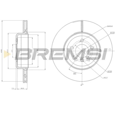 CD8037V.JPG Kit Dischi E Pastiglie Freno 30mm Posteriori Bmw 7 2009-2015 730i, Li S.f. Knorr Sk7 Ventilato