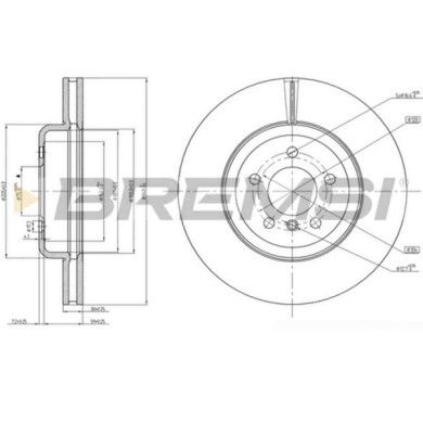 CD8047V.JPG Kit Dischi E Pastiglie Freno 28.2mm Anteriori Bmw 5 Touring 2011-2017 530d S.f. Lucas Ventilato