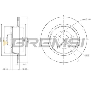 CD8058S.JPG Kit Dischi E Pastiglie Freno 16.4mm Posteriori Ford C-max Ii 2012-2019 1.0 Ecoboost S.f. Ate Pieno