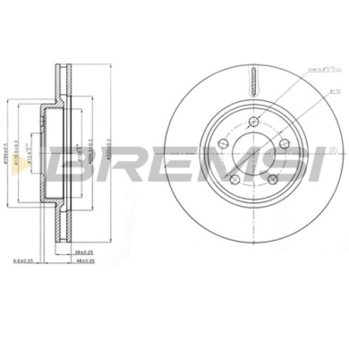 CD8065V.JPG Kit Dischi E Pastiglie Freno 18.8mm Anteriori Chrysler 300 C 2004-2012 2.7 S.f. Bosch Ventilato