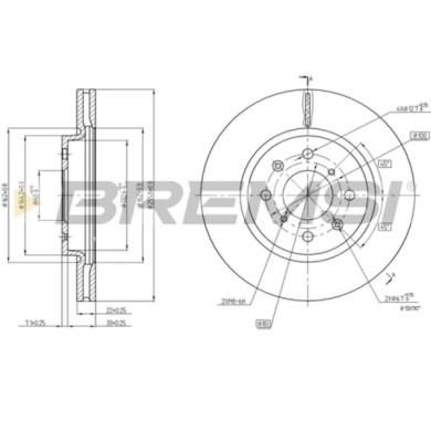 CD8070V.JPG Kit Dischi E Pastiglie Freno 15.3mm Anteriori Suzuki Swift Iv 2012-2024 1.6 S.f. Trw Ventilato