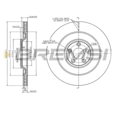 CD8108V_1.jpg Kit Dischi E Pastiglie Freno 16.2mm Posteriori Jaguar Xf 2012-2015 5.0 Xfr-s S.f. Ate Autoventilato