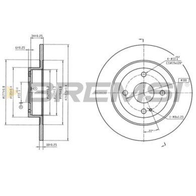 CD8162S_1.jpg Kit Dischi E Pastiglie Freno 29mm Posteriori Mazda 323 F Vi 1998-2001 1.5 16v S.f. Meritor Dle-duco Pieno
