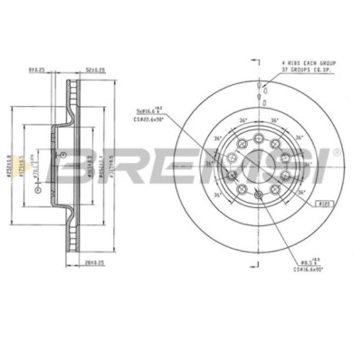CD8165V_1.jpg Kit Dischi E Pastiglie Freno 15mm Anteriori Chrysler Stratus 1995-2001 2.0 Le S.f. Bendix Ventilato