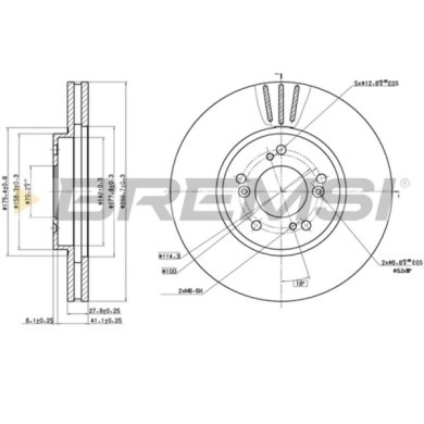 CD8175V.JPG Kit Dischi E Pastiglie Freno 30mm Anteriori Honda Accord Vi 1999-2002 2.2 Type-r S.f. Knorr Ventilato