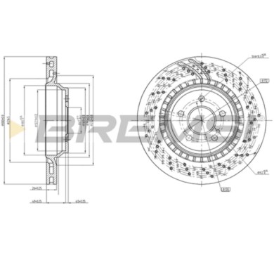 CD8177V.JPG Kit Dischi E Pastiglie Freno 15.8mm Posteriori Mercedes-benz Sl 2006-2012 55 Amg S.f. Brembo Ventilato