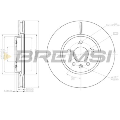 CD8191V.JPG Kit Dischi E Pastiglie Freno 30mm Anteriori Opel Zafira Tourer C 2011-2024 1.4 S.f. Knorr Ventilato