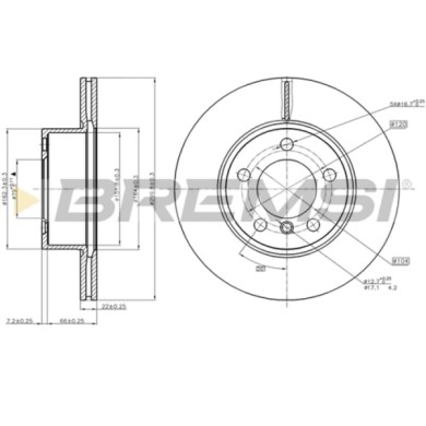 CD8195V.JPG Kit Dischi E Pastiglie Freno 18.5mm Anteriori Bmw 1 2015-2019 120d S.f. Bendix-bosch Ventilato
