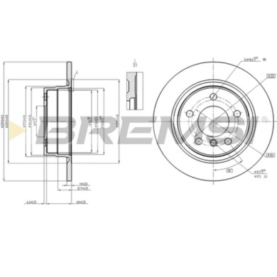 CD8197S.JPG Kit Dischi E Pastiglie Freno 17mm Posteriori Bmw 1 2012-2015 114d S.f. Brembo Pieno