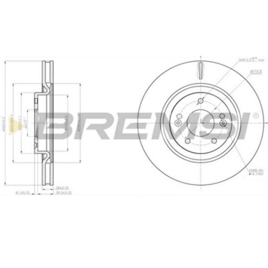 CD8199V.JPG Kit Dischi E Pastiglie Freno 17.6mm Anteriori Kia Optima 2012-2015 2.0 Cvvl S.f. Sumitomo Ventilato