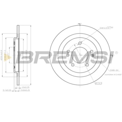 CD8200S.JPG Kit Dischi E Pastiglie Freno 15.4mm Posteriori Hyundai I40 2012-2019 1.7 Crdi S.f. Akebono Pieno