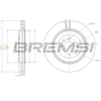 CD8226V.JPG Kit Dischi E Pastiglie Freno 30mm Anteriori Mg Mg Tf 2002-2009 160 S.f. Meritor Ventilato