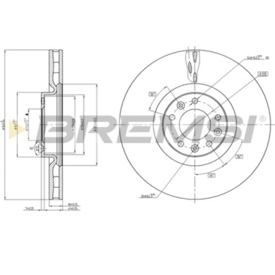 CD8234V.JPG Kit Dischi E Pastiglie Freno 16.9mm Anteriori Peugeot 508 Sw I 2012-2018 1.6 S.f. Ate Ventilato