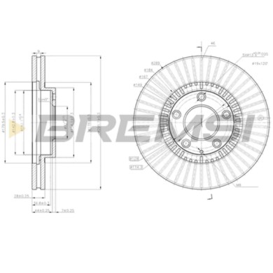 CD8262V.JPG Kit Dischi E Pastiglie Freno 16.8mm Anteriori Mazda Mpv Ii 2002-2006 2.0 Di S.f. Sumitomo Ventilato